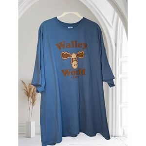 Walley‎ World 1981 Graphic T-Shirt Gildan Ultra Cotton Men's Blue 4XL Moose